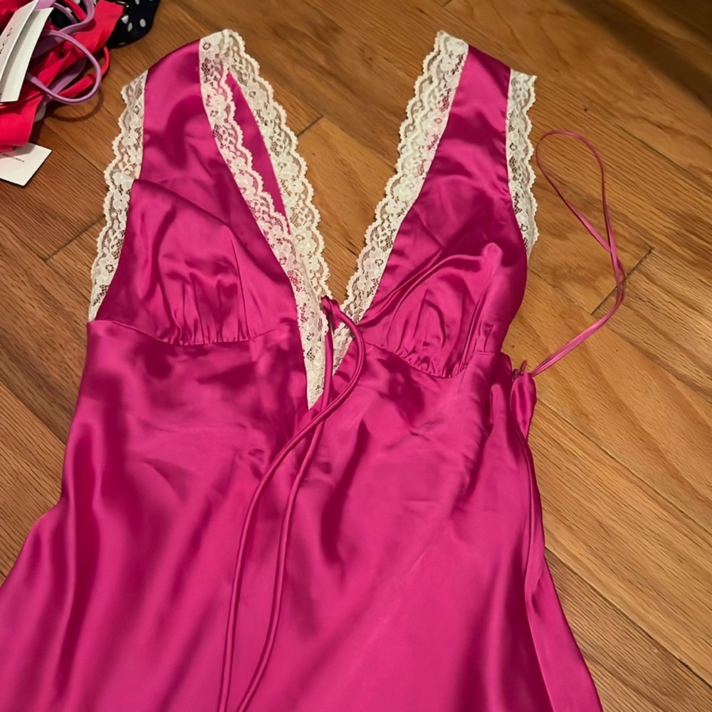 Hot pink mini dress